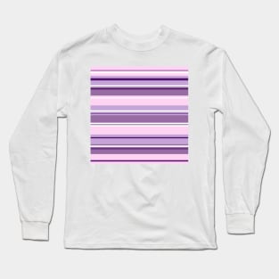 Mixed Stripes Pattern Pinks Purples White Long Sleeve T-Shirt